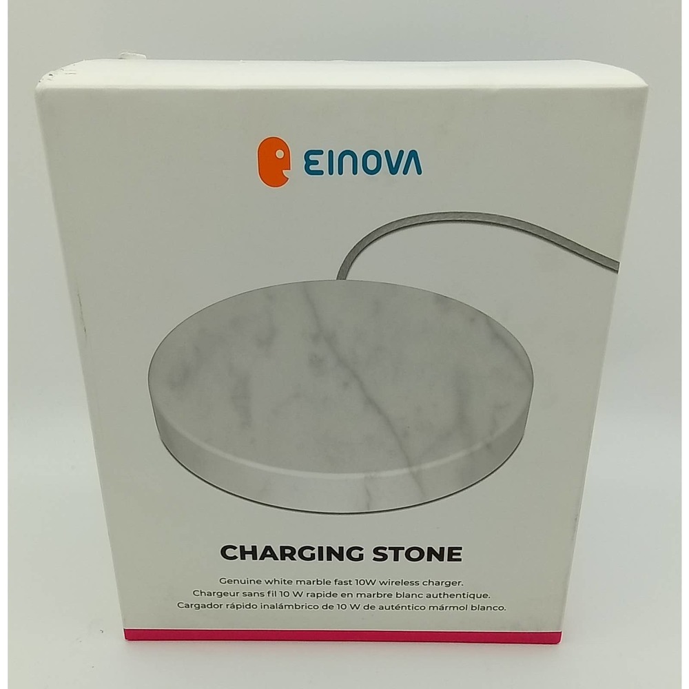 EINOVA 10W Qi Wireless Charging Stone White Marble